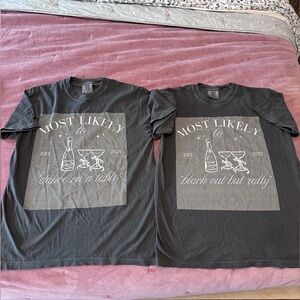 TWO Custom Colors Girls Weekend Charcoal Tshirts NWOT